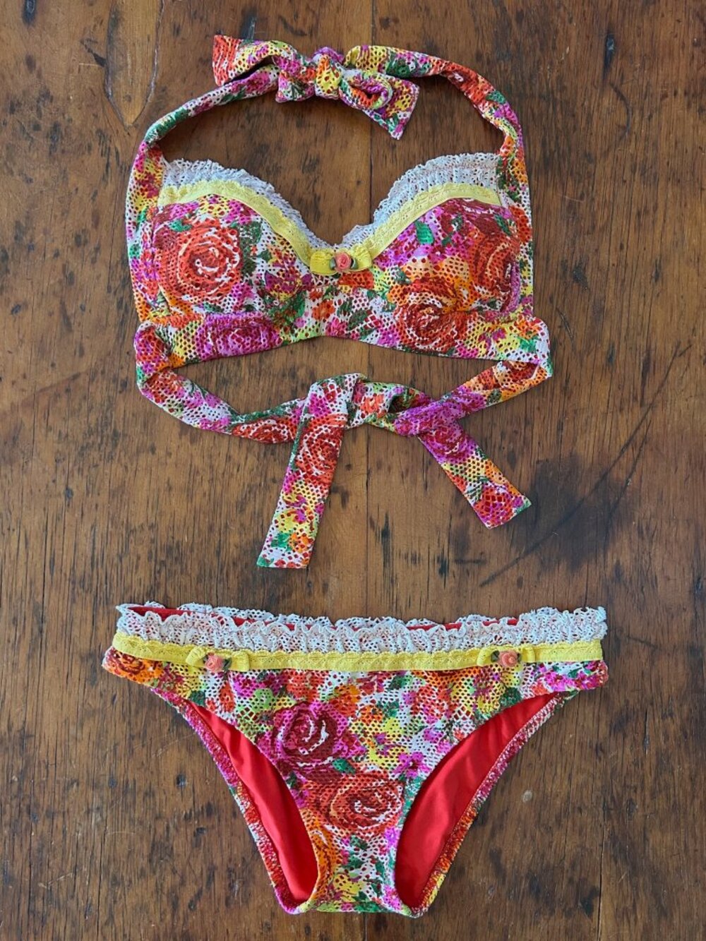 Vintage Betsey Johnson Floral Bikini Set